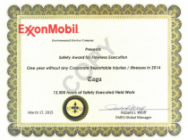 ExxonMobil Safety Award